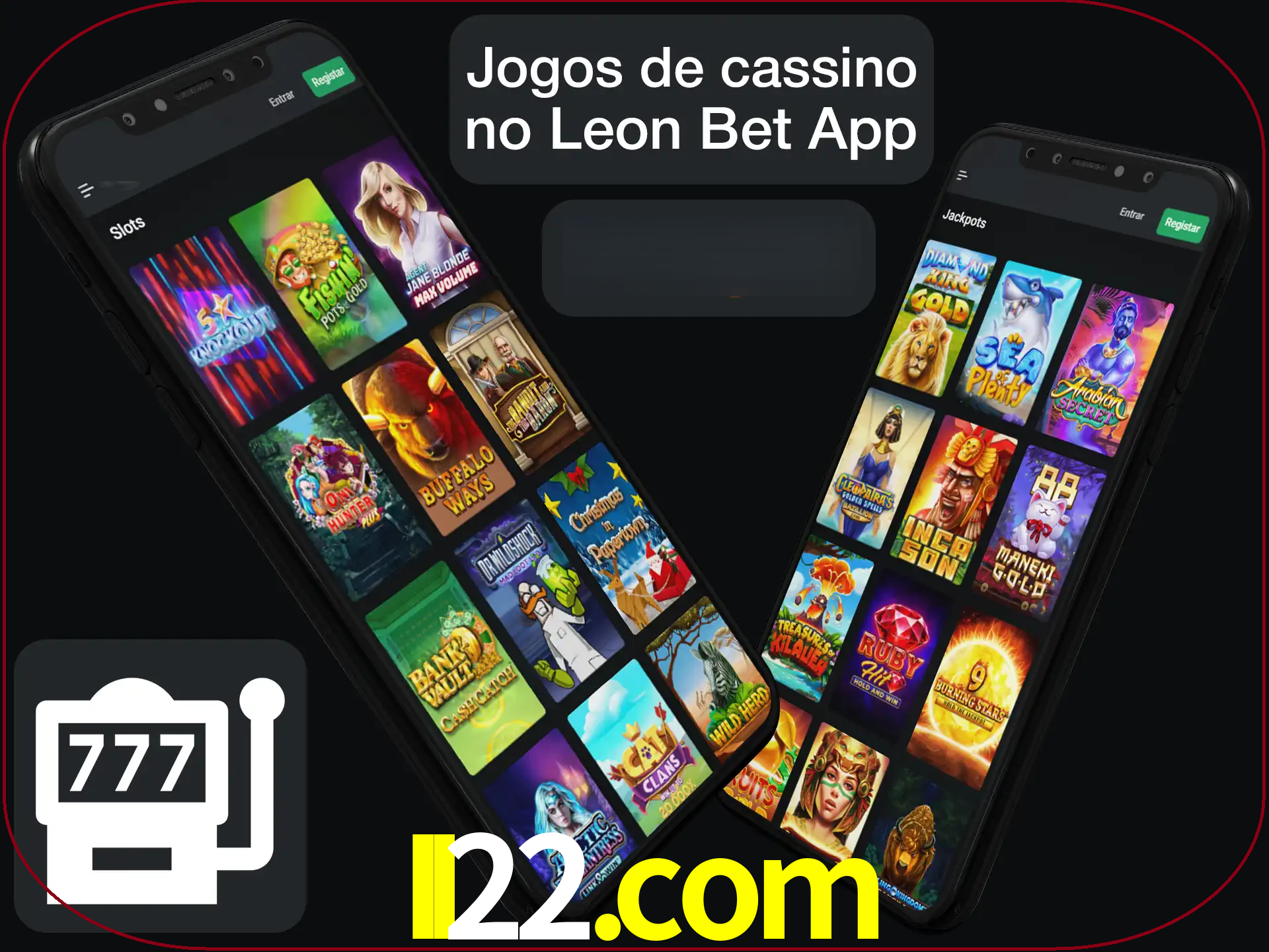Escolha quais jogos de cassino jogar no app.