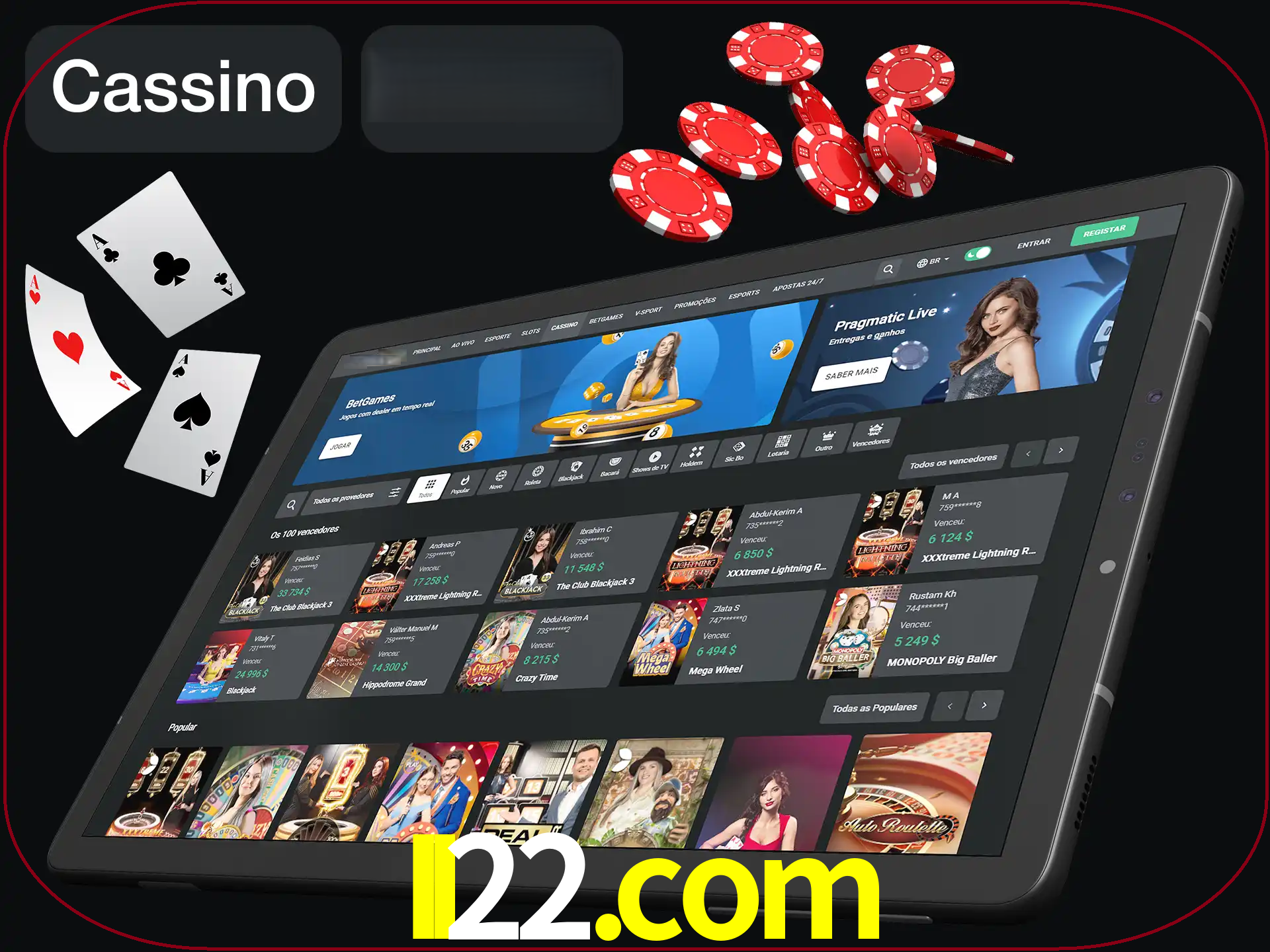 Jogue vários jogos de cassino em nosso cassino.