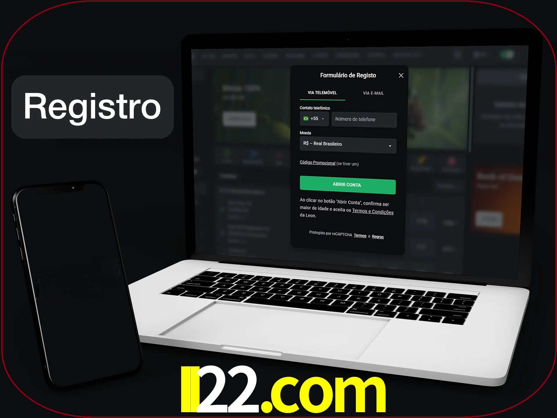 O registro na LeonBet é simples.