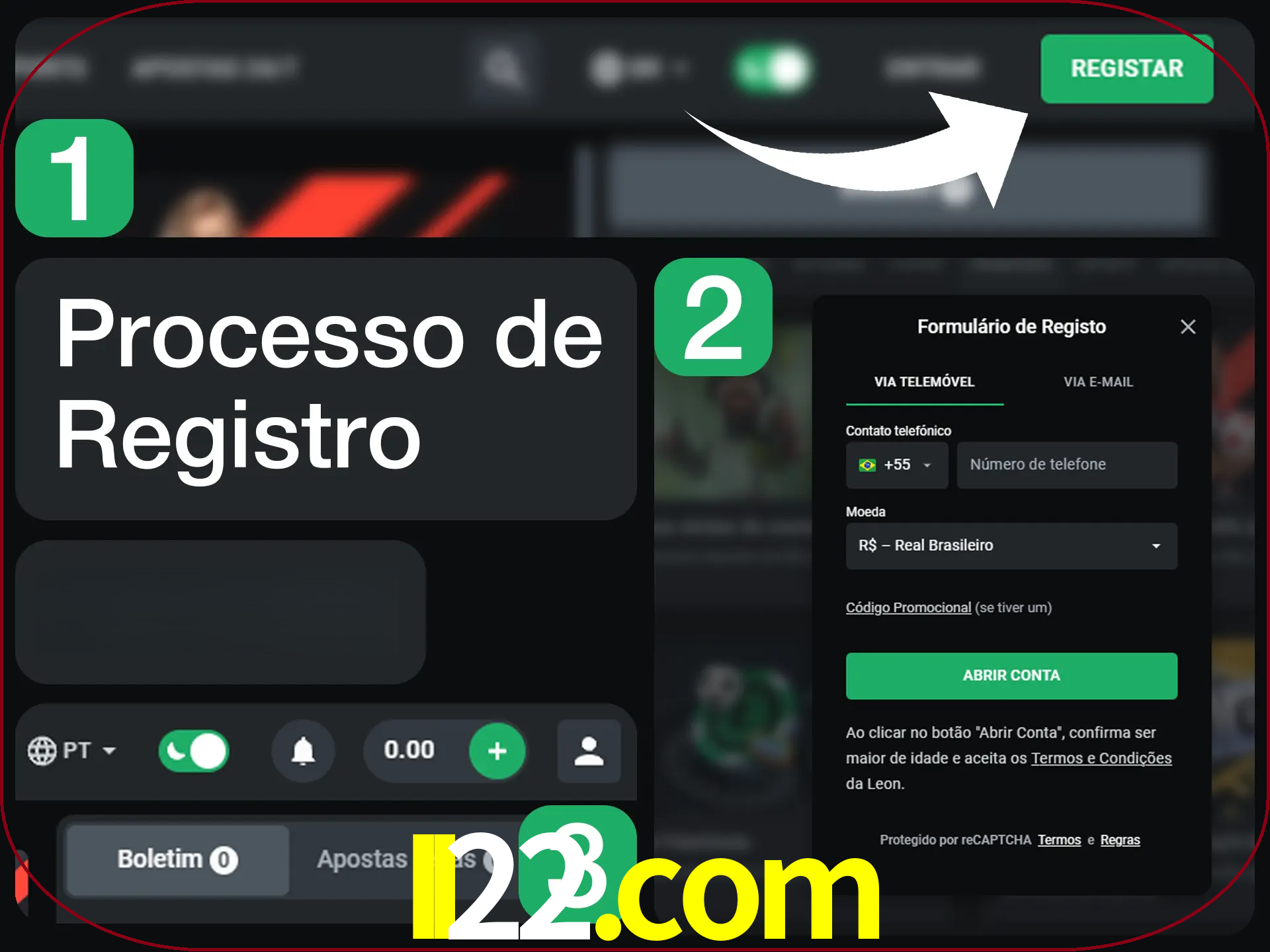 O processo de registro na LeonBet é simples.